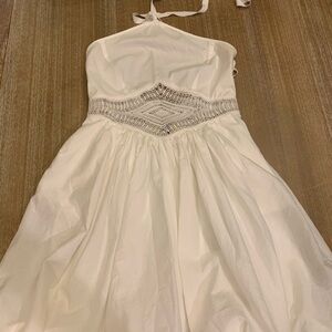 Catherine Malandrino White Dress with Lace Accent